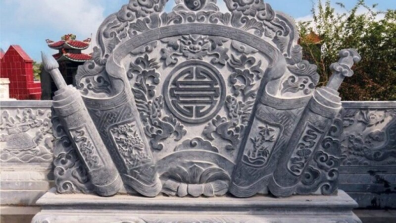 Cuốn thư nhà thờ họ bằng đá ở Vĩnh Phúc bằng Đá Xanh Ninh Bình rẻ đẹp
