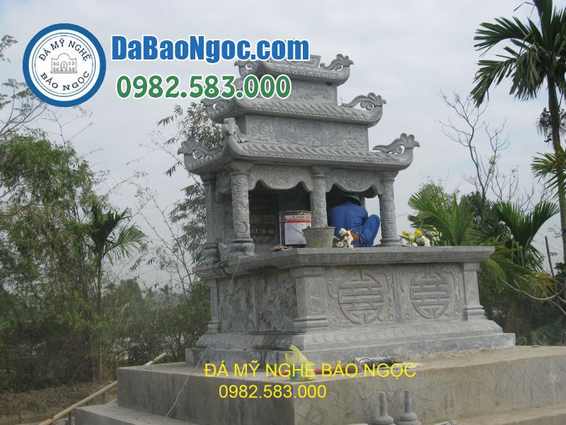 Mẫu xây Mộ đá 3 mái ở Tiền Giang rẻ đẹp