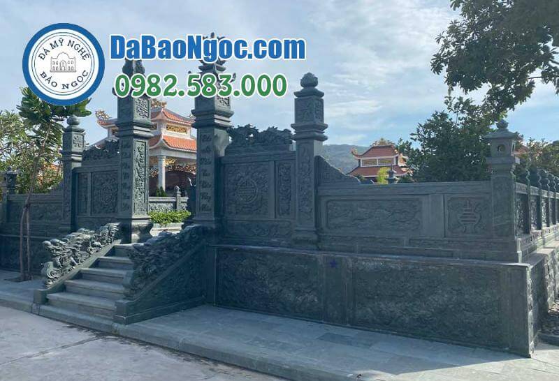 Mẫu xây Mộ đá xanh rêu ở Hưng Yên rẻ đẹp