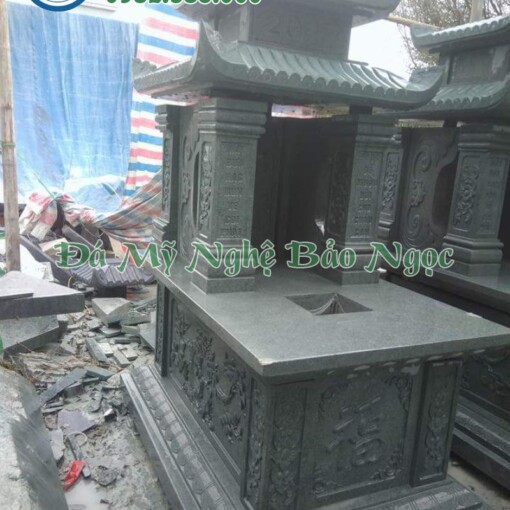Cuốn thư đá lăng mộ, nhà thờ họ ở Tiền Giang bằng Đá xanh Nguyên khối Ninh Bình rẻ đẹp