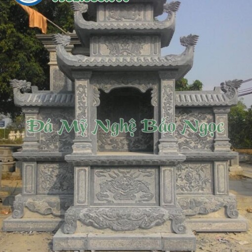 Cuốn thư lăng mộ ở Kon Tum bằng Đá Xanh Ninh Bình rẻ đẹp