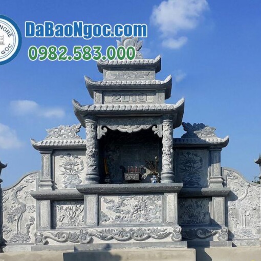 Chân tảng đá, cột đá nhà thờ họ ở Lạng Sơn bằng Đá xanh nguyên khối rẻ đẹp