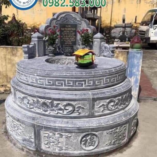 Mẫu xây mộ đá tròn đẹp Ninh Bình