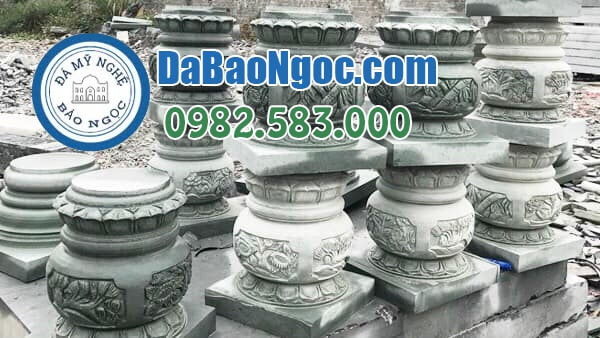 Cột đá, chân tảng đá nhà thờ họ ở Gia Lai bằng Đá Xanh Ninh Bình rẻ đẹp