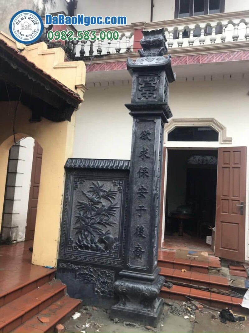 Cột đồng trụ, Đá kê chân cột nhà ở Kiên Giang bằng Đá xanh Nguyên khối Ninh Bình rẻ đẹp