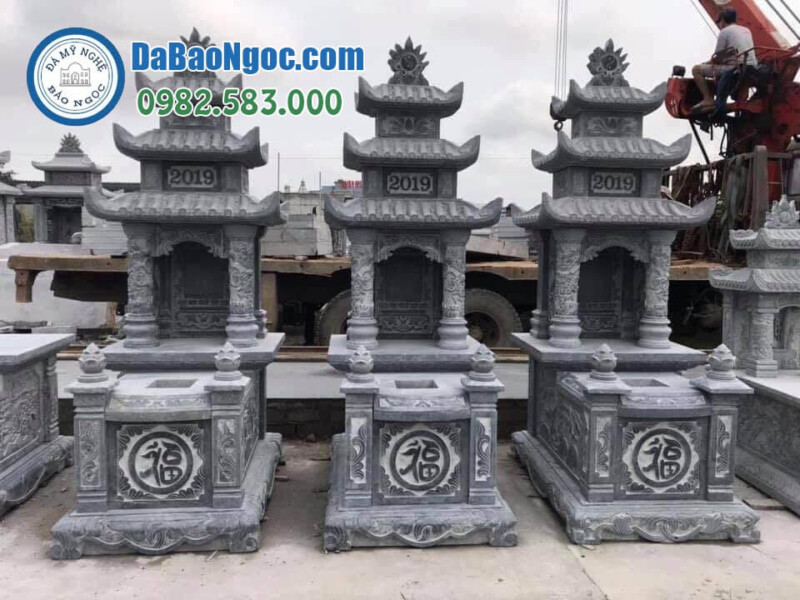 Mẫu mộ đá 3 mái đẹp giá rẻ tại Ninh Bình