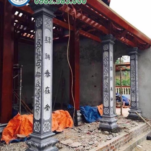 Làm nhà thờ họ cột bằng đá ở Quảng Bình