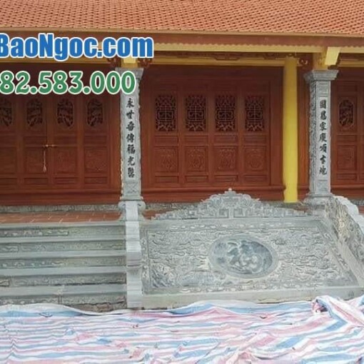 Cột đá, chân tảng đá nhà thờ họ ở An Giang bằng Đá xanh cao cấp rẻ đẹp