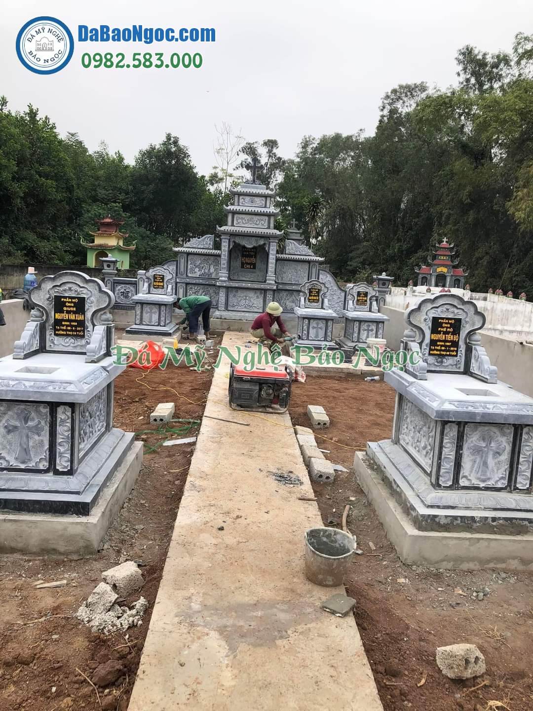 Bán và xây dựng, làm Mộ đá công giáo ở Hưng Yên rẻ đẹp 192 Lăng mộ đá xanh ở Hưng Yên