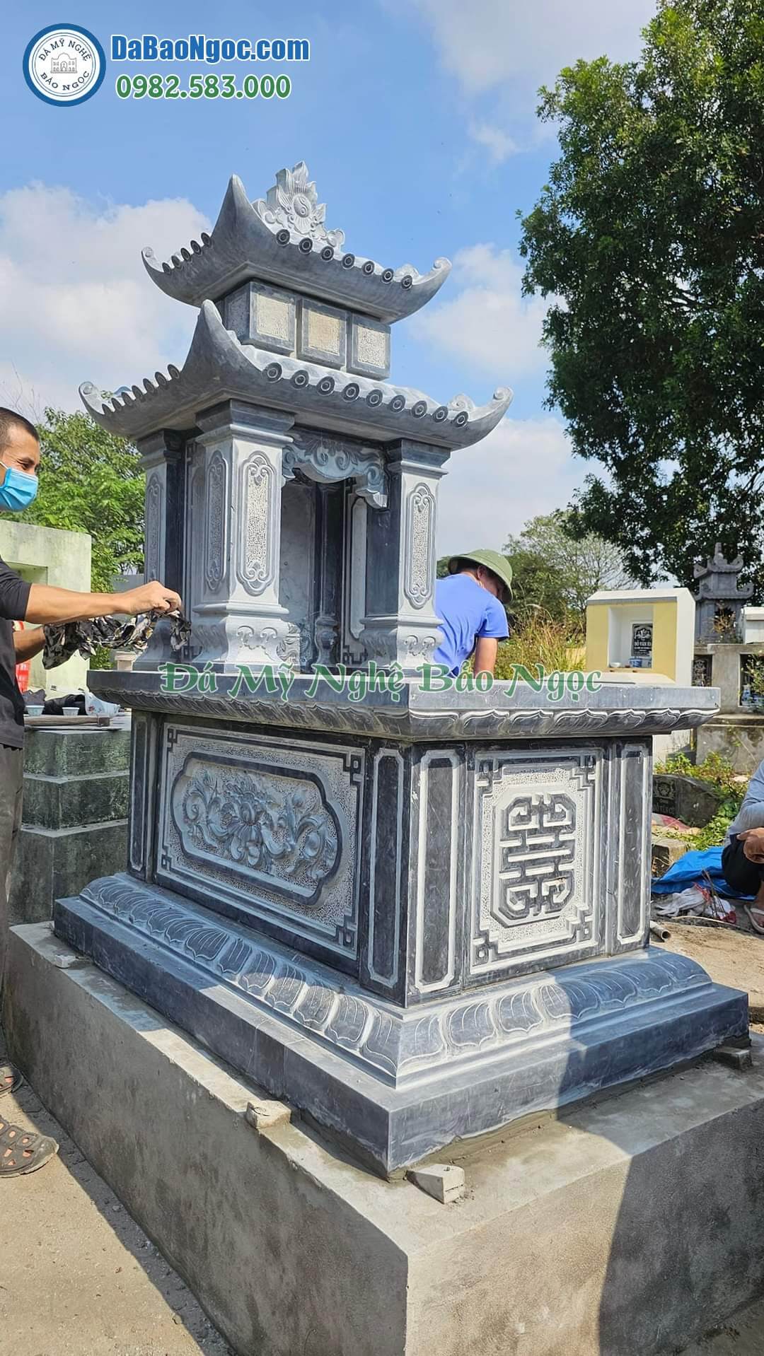 Bán và xây dựng, làm Mộ đá 2 mái ở Đà Nẵng rẻ đẹp 114 Mẫu mộ đá 2 mái đẹp ở Hòa Bình