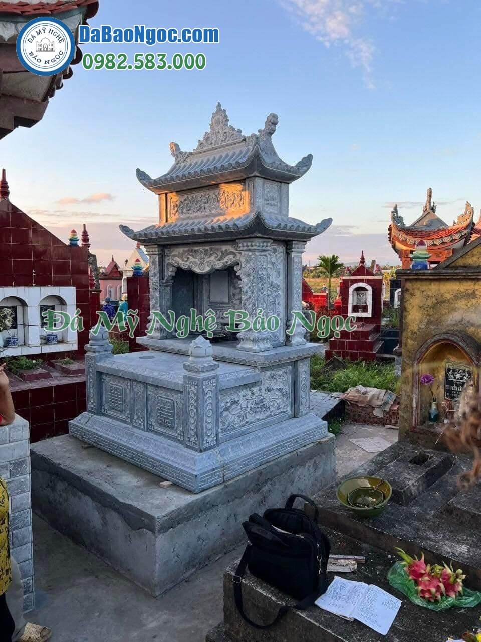 mẫu lăng thờ đôi 2 mái được xây dựng ở Nam Định